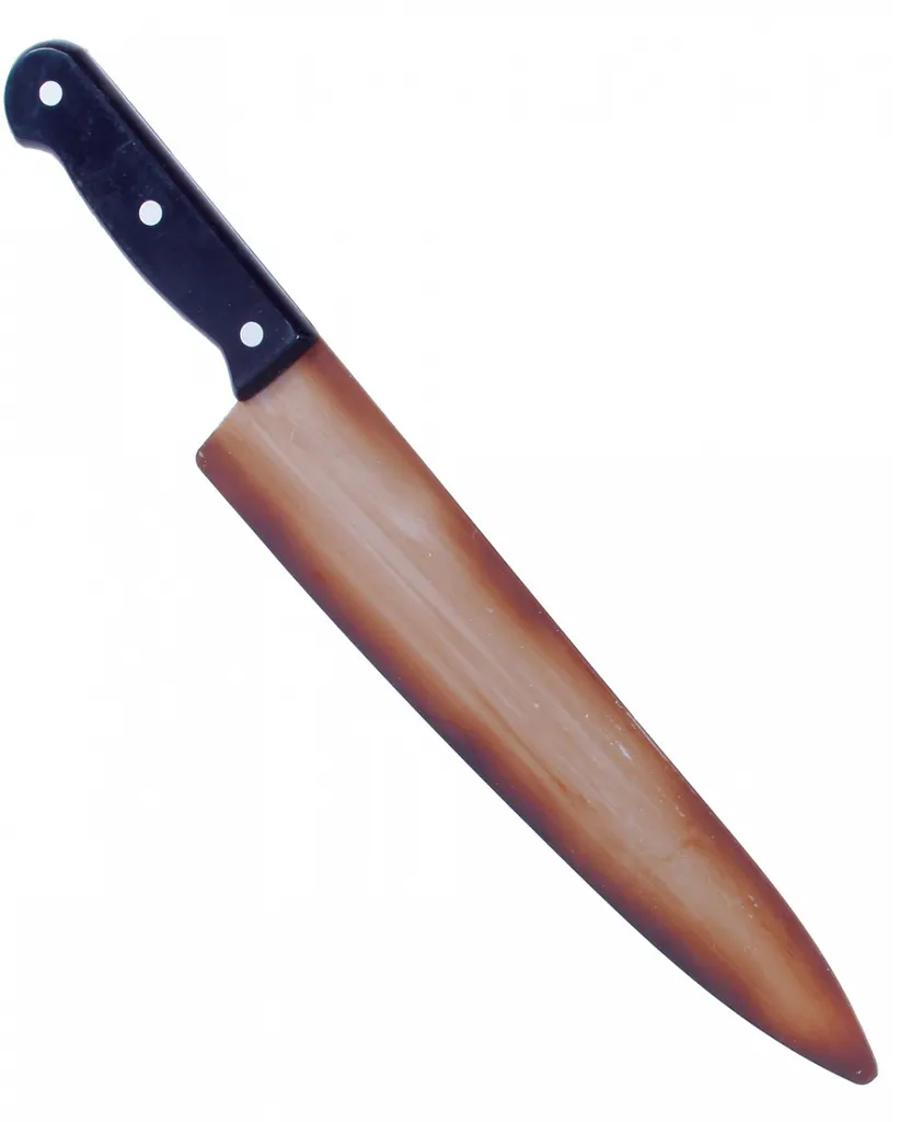 Rostiges Butcher Küchenmesser als Spielzeugmesser für Halloween 36cm